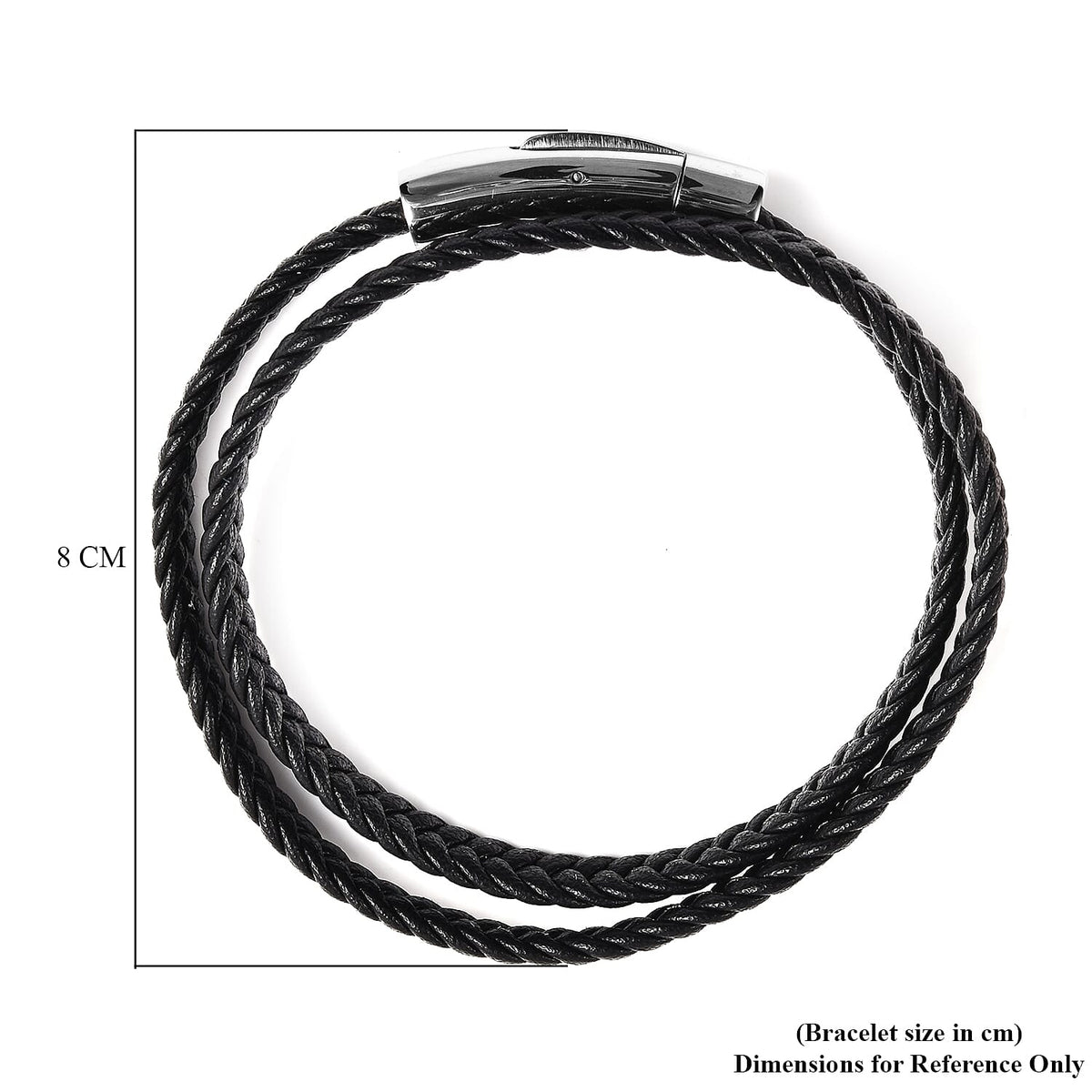 Braided Microfibre Leather Bracelet with Magnetic Lock in Stainless Steel 6020726 4