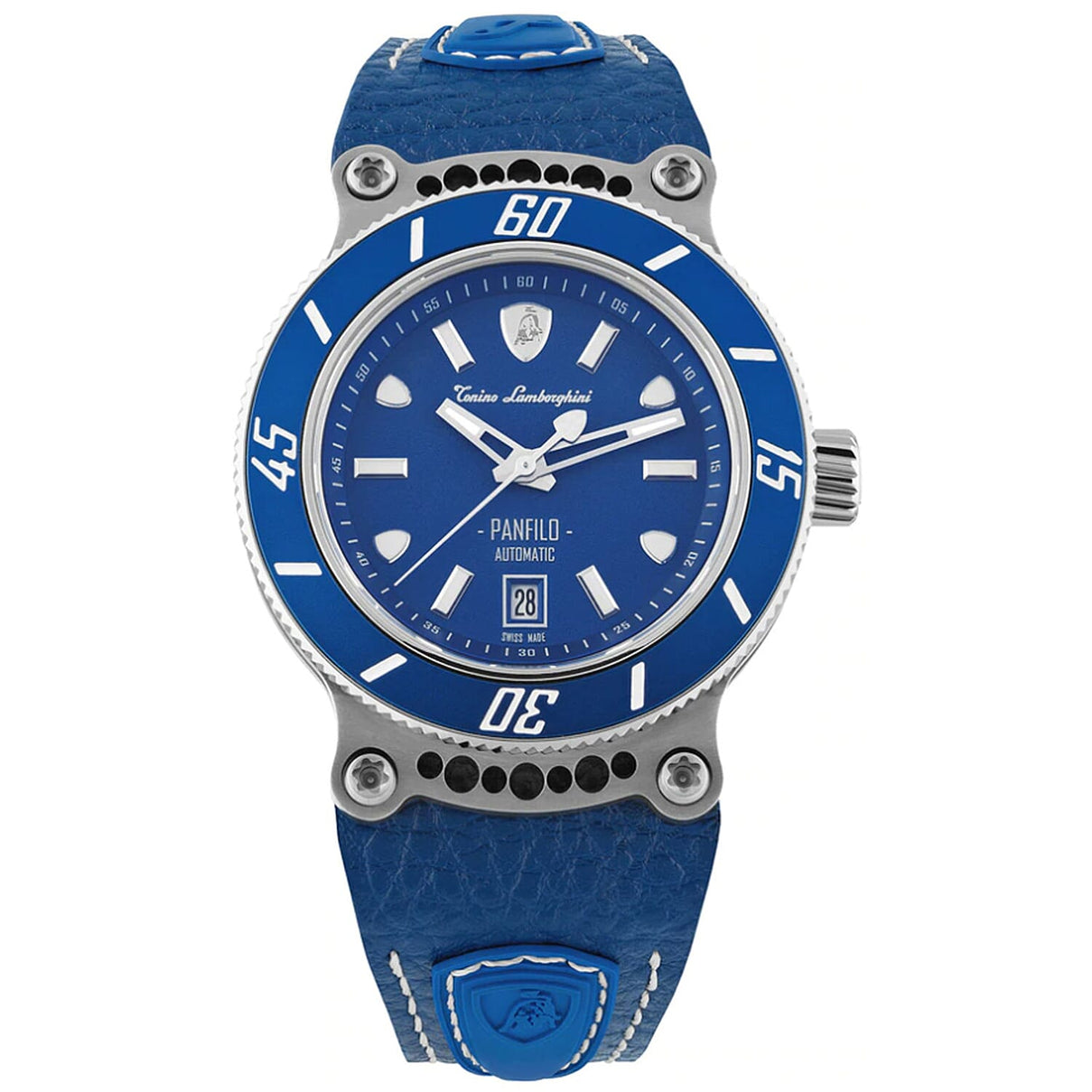 Tonino Lamborghini Panfilo Titanium Swiss Automatic Watch with Blue Accents 8020845 0