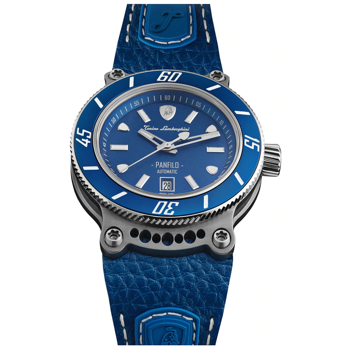 Tonino Lamborghini Panfilo Titanium Swiss Automatic Watch with Blue Accents 8020845 2