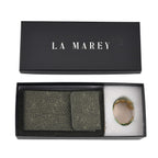 LA MAREY Set of 2 RFID Protected Crossbody Phone Bag & Flower Cuff Bracelet - Hunter Green