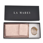 LA MAREY Set of 2 RFID Protected Crossbody Phone Bag & Flower Cuff Bracelet - Pink