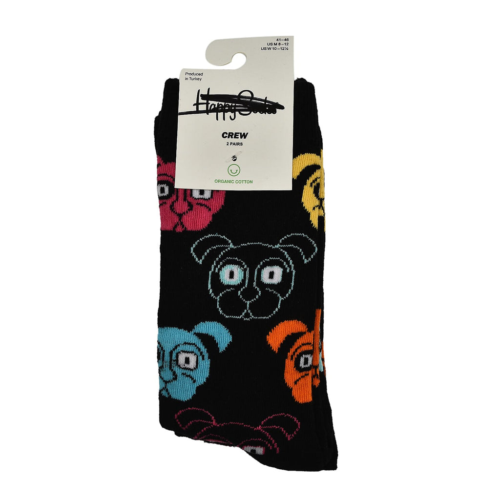 Branded Close Out - 4 Pairs - Organic Combed Cotton - Animal Pattern Socks