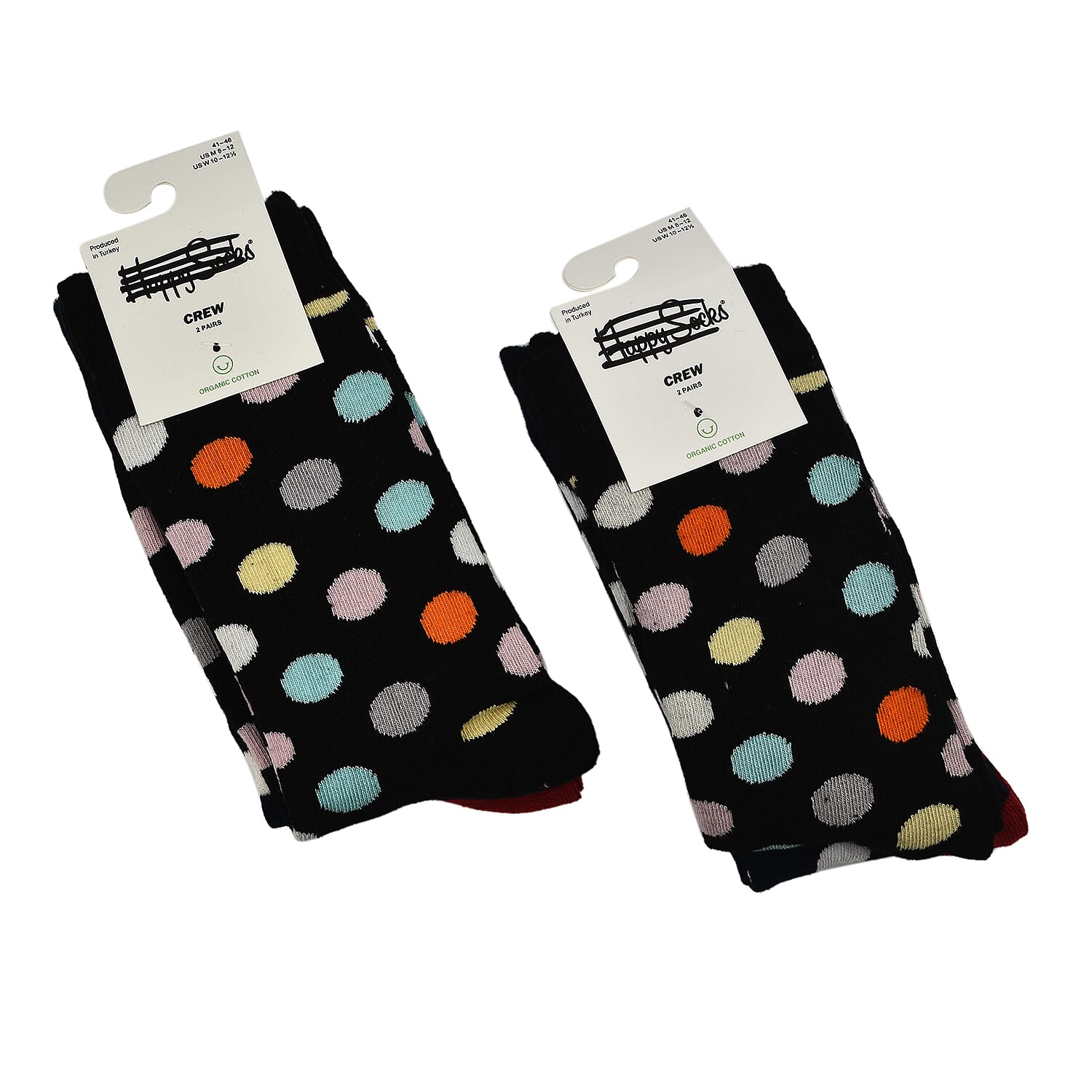 Branded Close Out - 4 Pairs - Organic Combed Cotton -Dots Pattern Socks 7707432 0