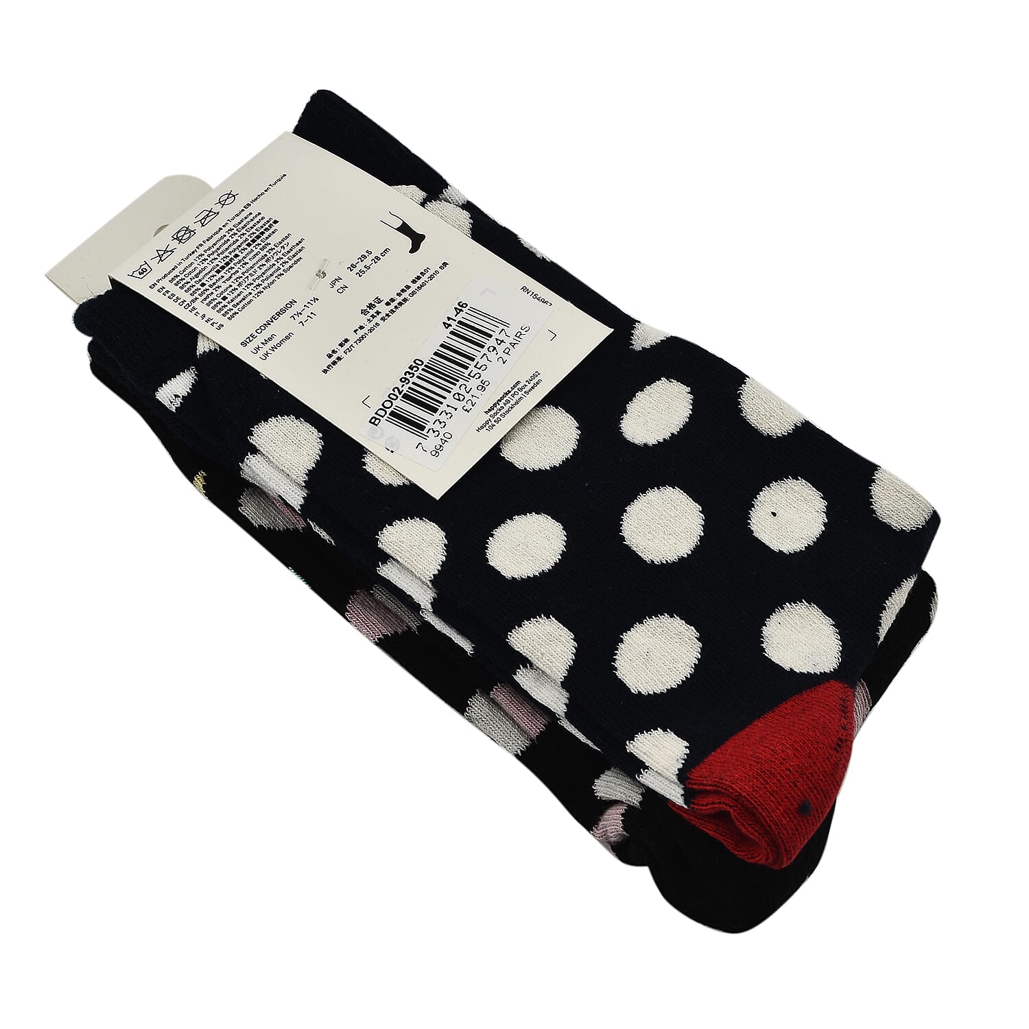 Branded Close Out - 4 Pairs - Organic Combed Cotton -Dots Pattern Socks 7707432 2