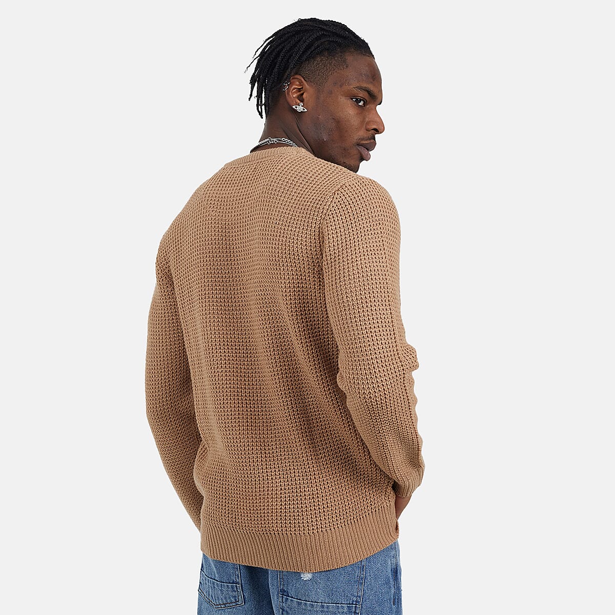 Brave Soul Acrylic Jumper - Tan V32754590 3