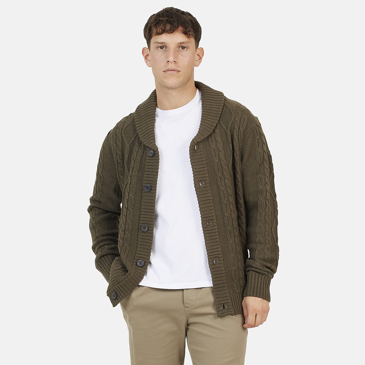 Men's Shawl Neck Kintted Cardigan 7997495 1