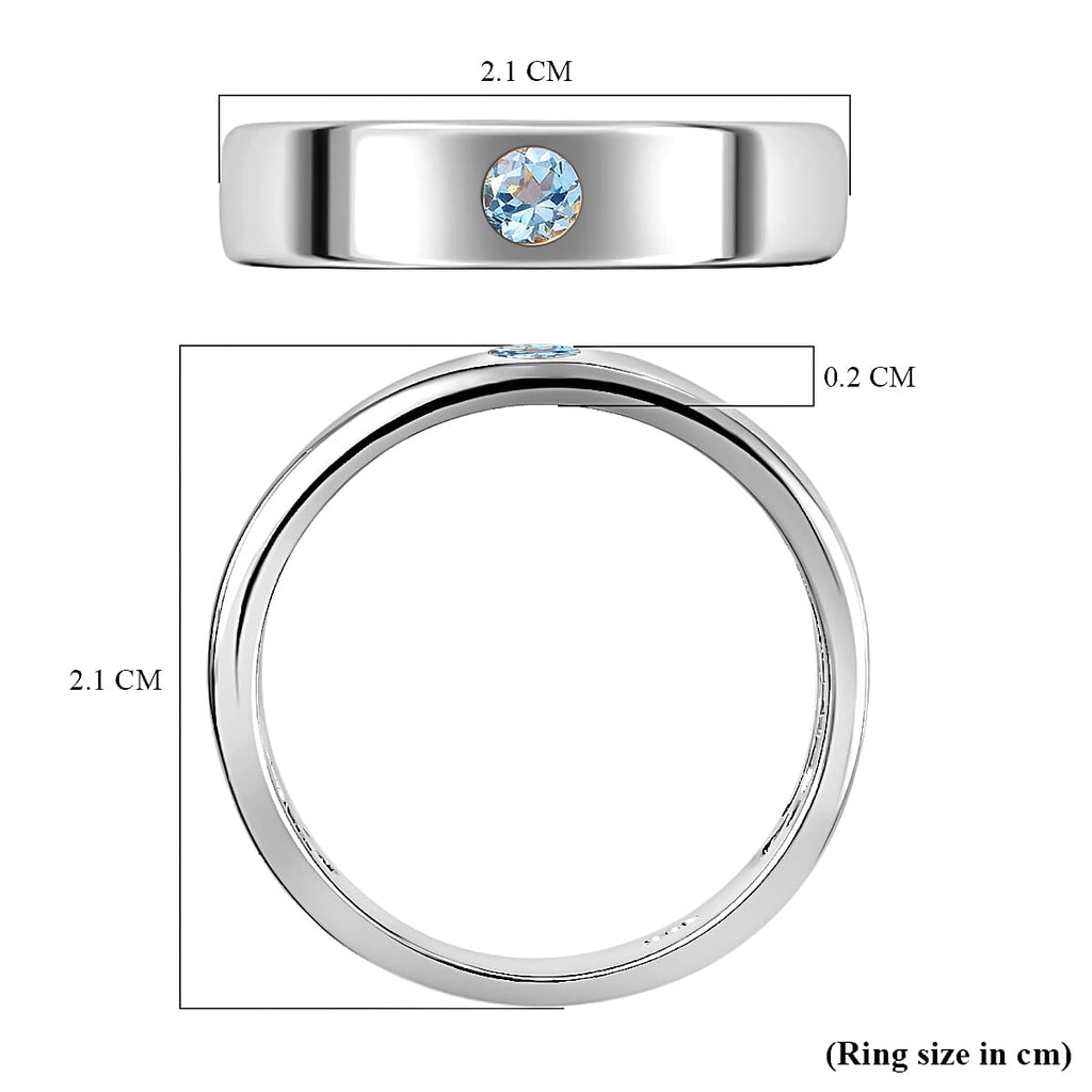 Espirito Santo Aquamarine Ring in Platinum Overlay Sterling Silver