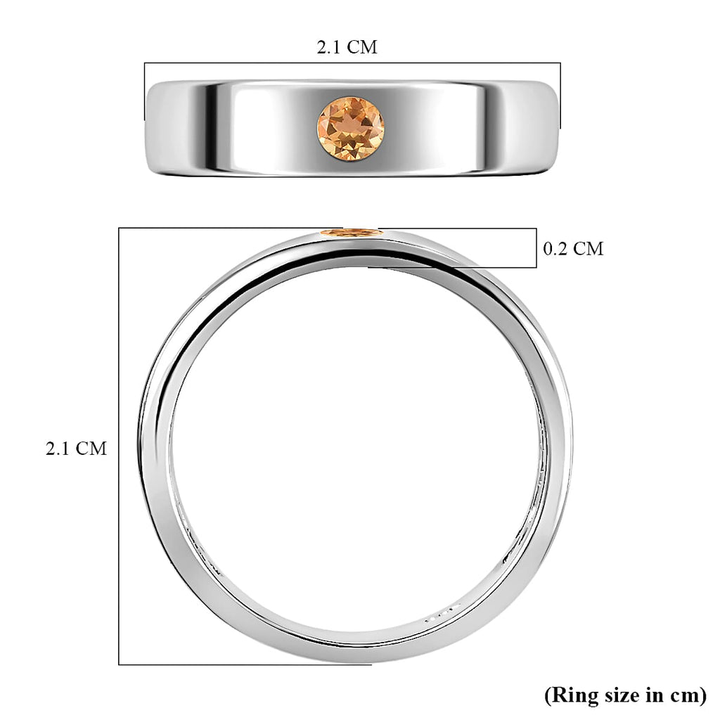 Citrine Ring in Platinum Overlay Sterling Silver
