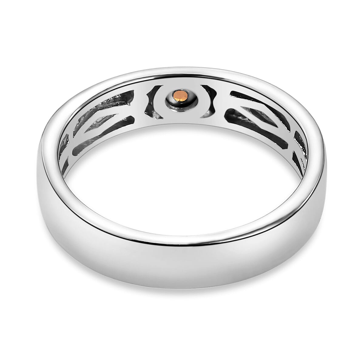 Brazilian Citrine Solitaire Wedding Band Ring in Platinum Plated Sterling Silver 3634787 3