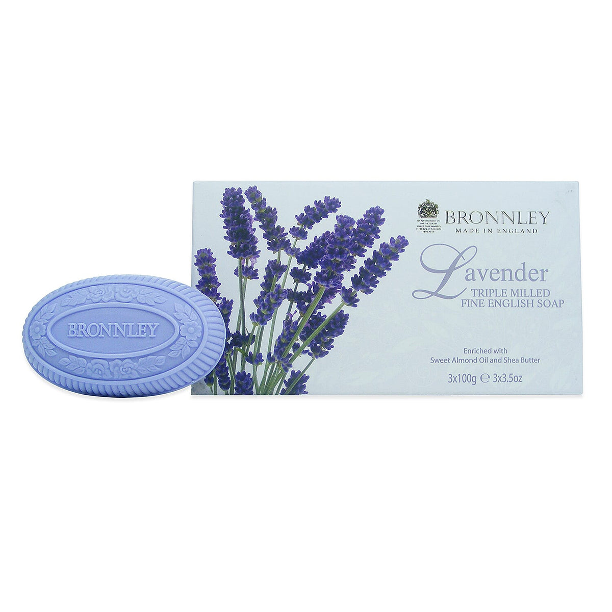 Set of 3 - Bronnley Lavender Soaps Enriched With Sweet Almond Oil &amp; Shea Butter 7800131 0