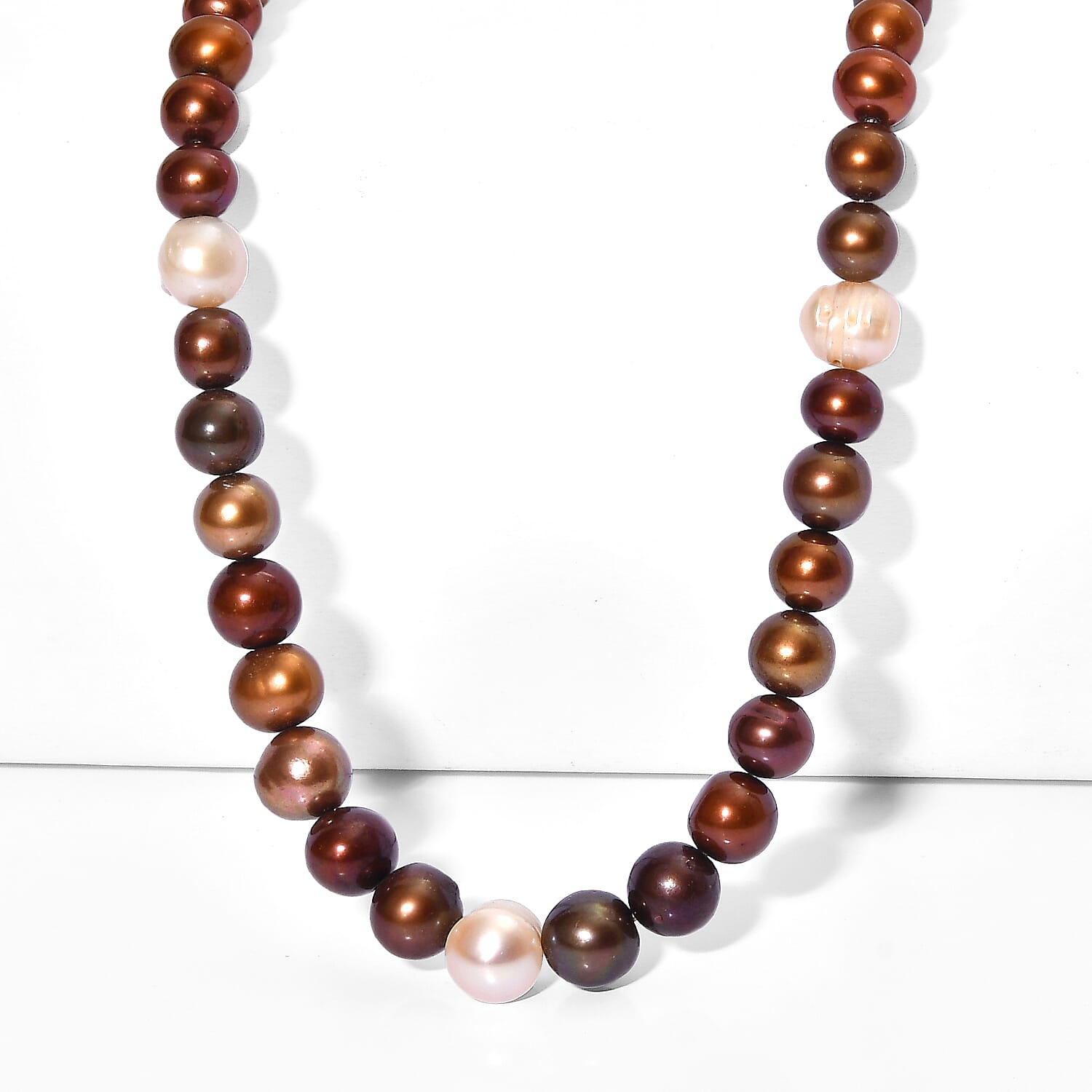 EverTrue - Bronze Pearl &amp; Fresh Water Pearl Beads Necklace (Size - 18+2 Ext) 150.00 Ct. V32519597 0