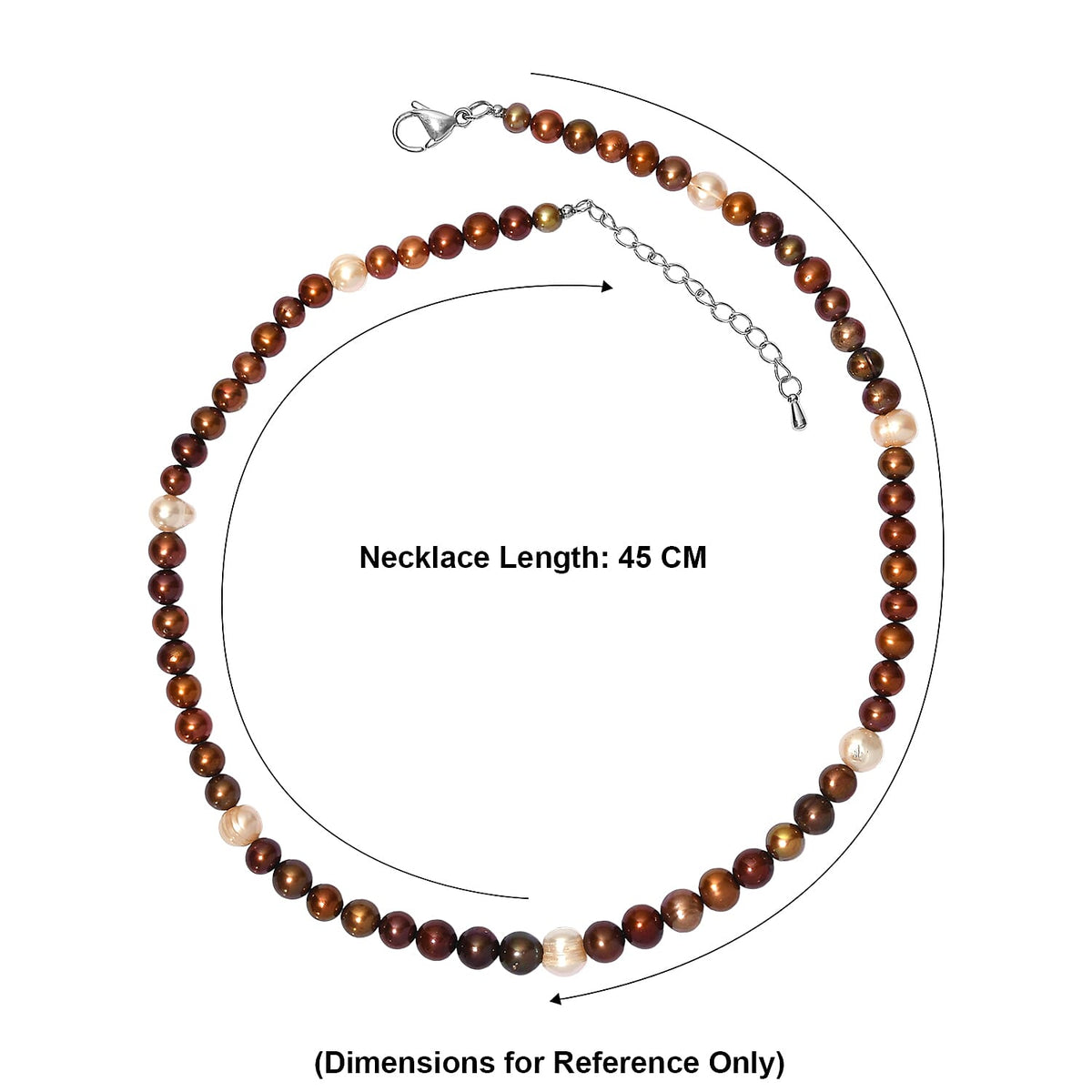 EverTrue - Bronze Pearl &amp; Fresh Water Pearl Beads Necklace (Size - 18+2 Ext) 150.00 Ct. V32519597 6