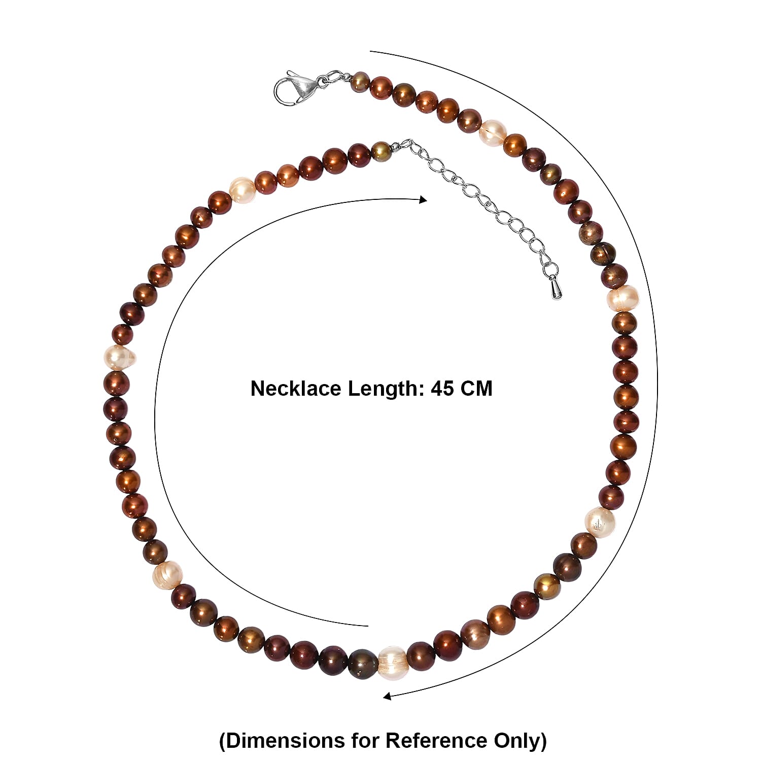 EverTrue - Bronze Pearl &amp; Fresh Water Pearl Beads Necklace (Size - 18+2 Ext) 150.00 Ct. V32519597 6