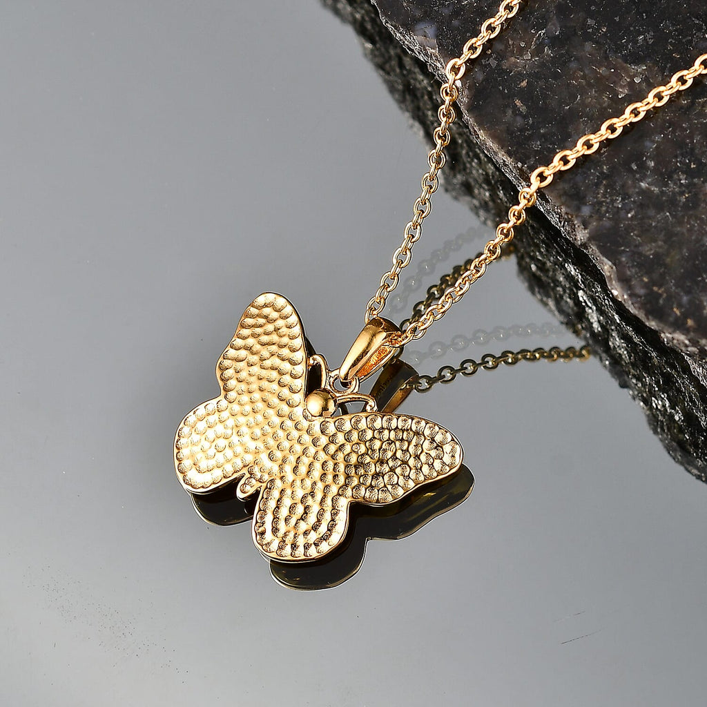 EverTrue Bronzella Collection - Butterfly Pendant with Chain (Size 20) in 18K Gold Plating
