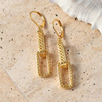 EverTrue Bronzella Collection - Geometric Drop Earring with Lever Back in 18K Gold Plating