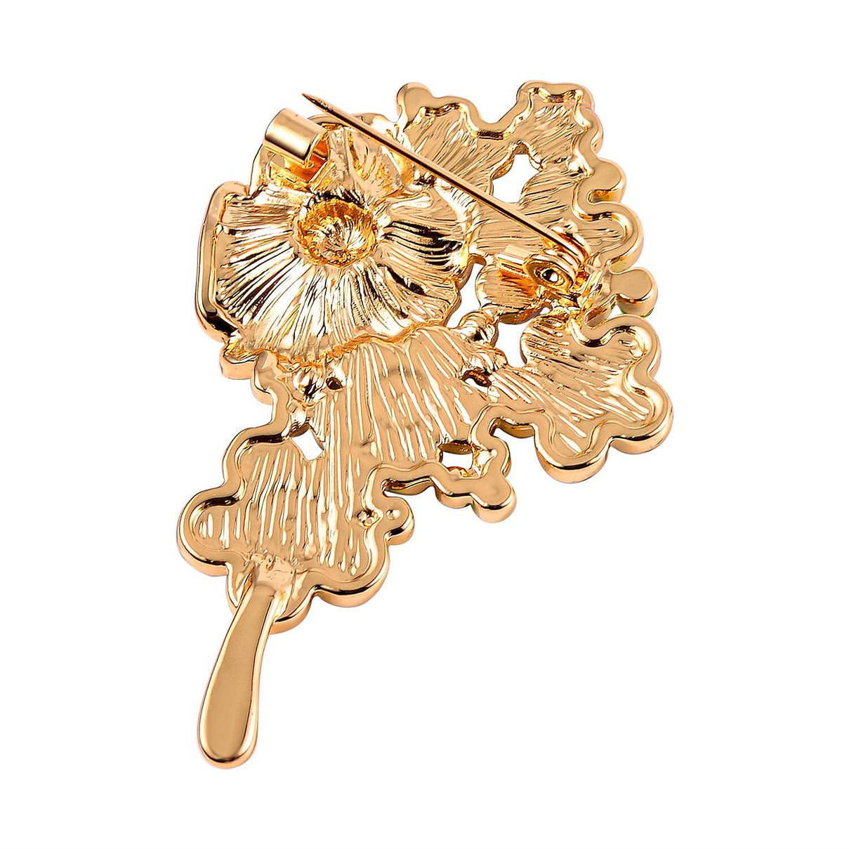 Multi-Colour Austrian Crystal Enamelled Poppy Floral Brooch 7595092 3