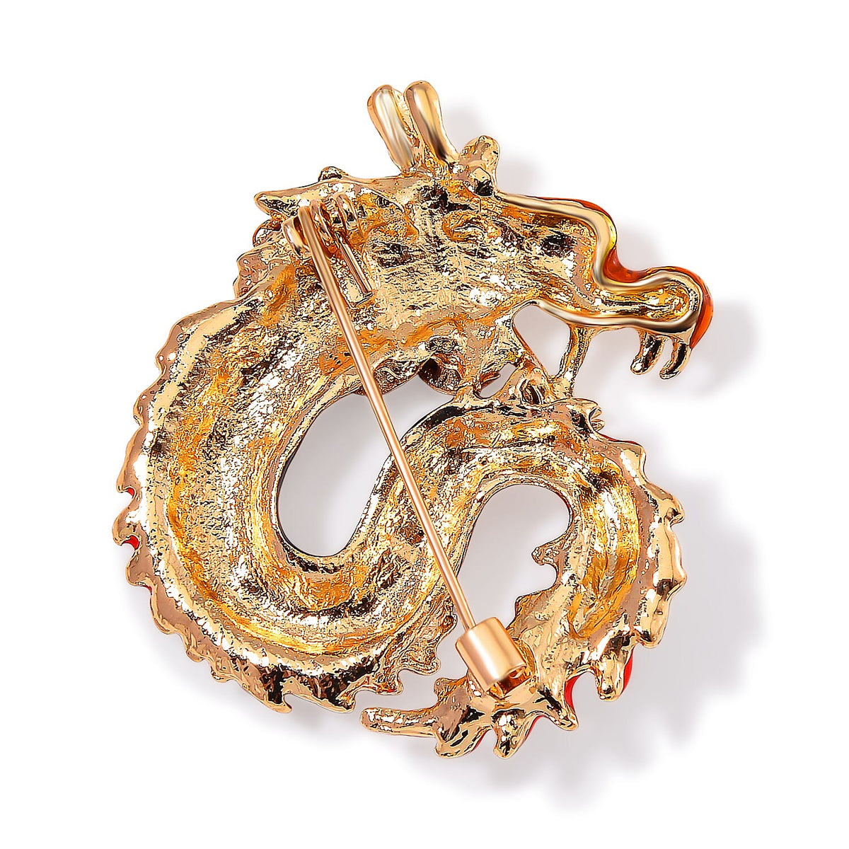 Yellow Gold Plated Dragon Brooch 8256530 3