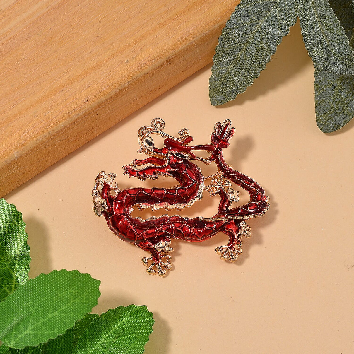 Yellow Gold Plated Dragon Brooch 8256534 2