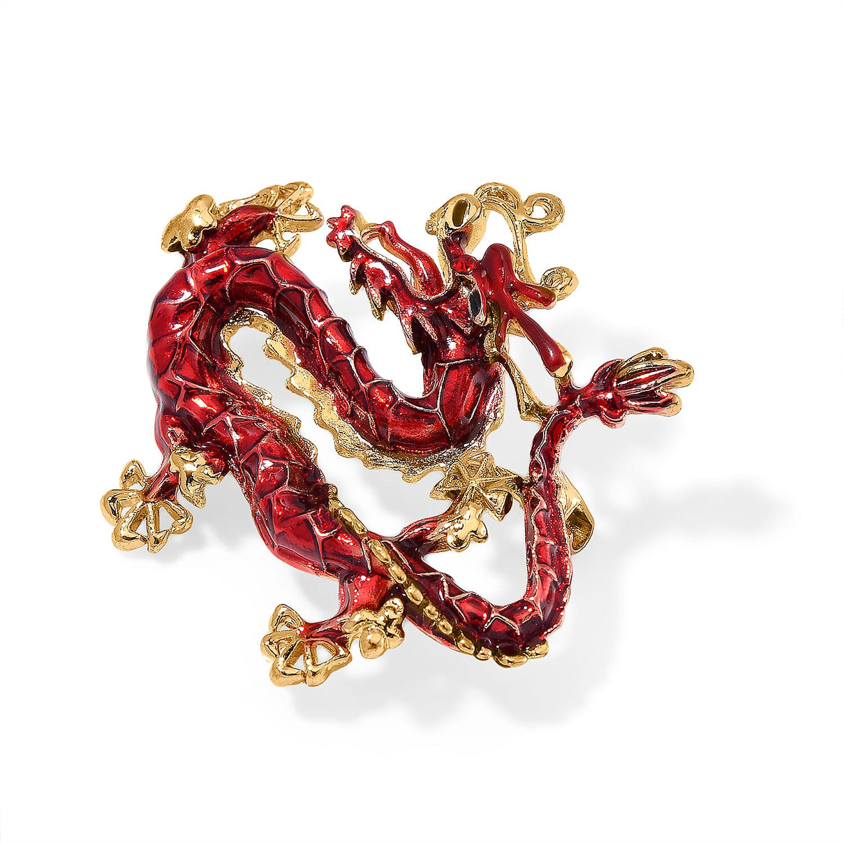 Yellow Gold Plated Dragon Brooch 8256534 3