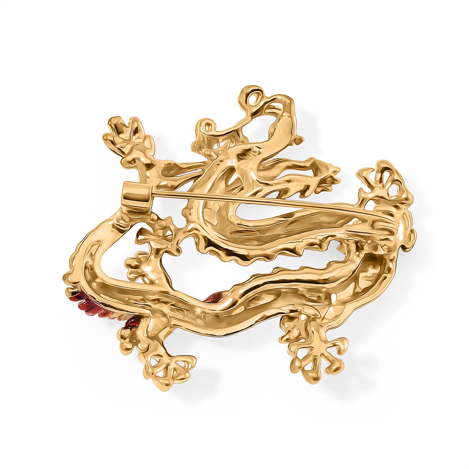 Yellow Gold Plated Dragon Brooch 8256534 4