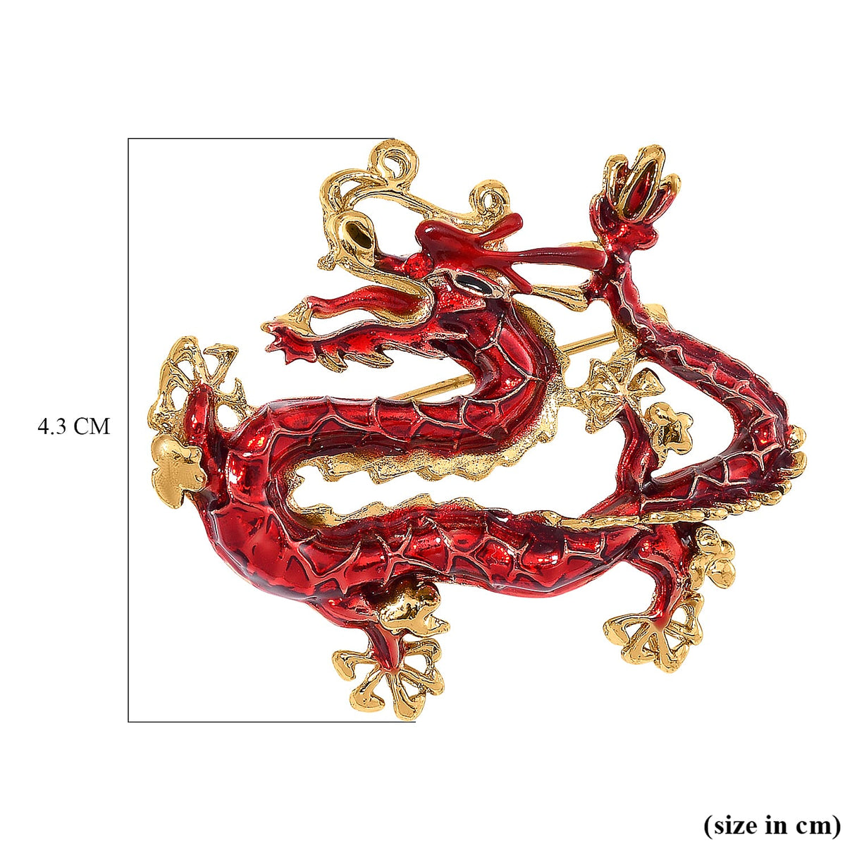 Yellow Gold Plated Dragon Brooch 8256534 5