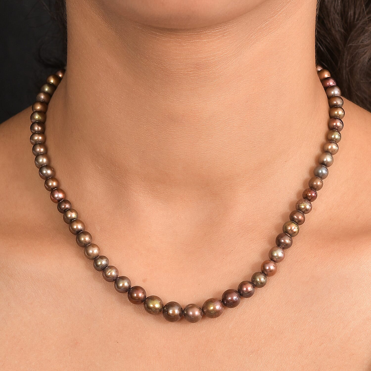 One Time Deal- Chocolate Pearl Necklace (Size - 18). 8220135 3