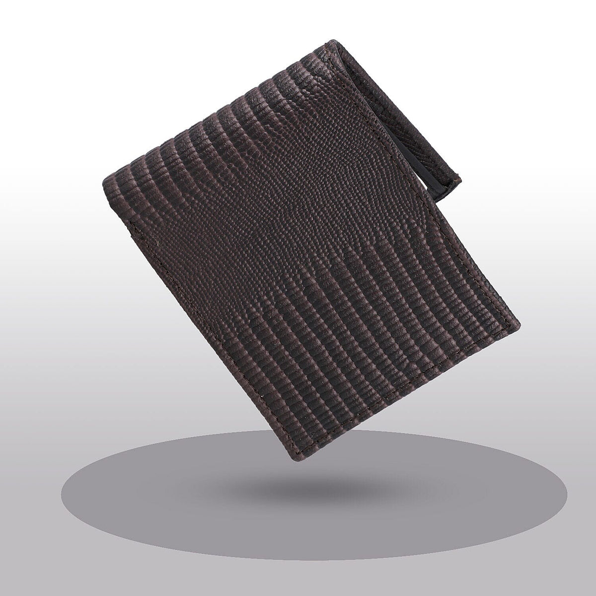 Genuine Leather Lizard Embossed Bi Fold Mens Wallet (RFID Protected) - Brown 7168695 6