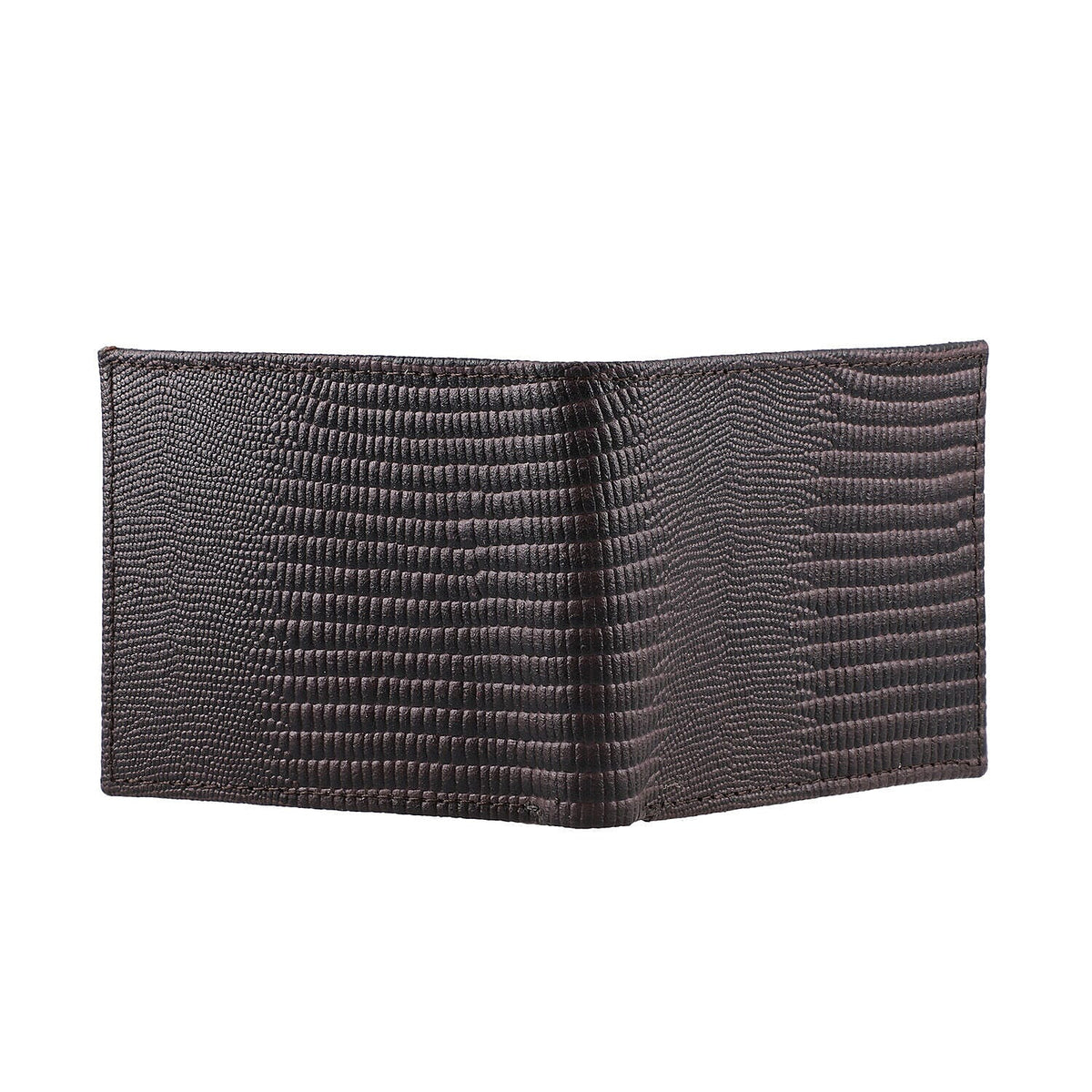 Genuine Leather Lizard Embossed Bi Fold Mens Wallet (RFID Protected) - Brown 7168695 7