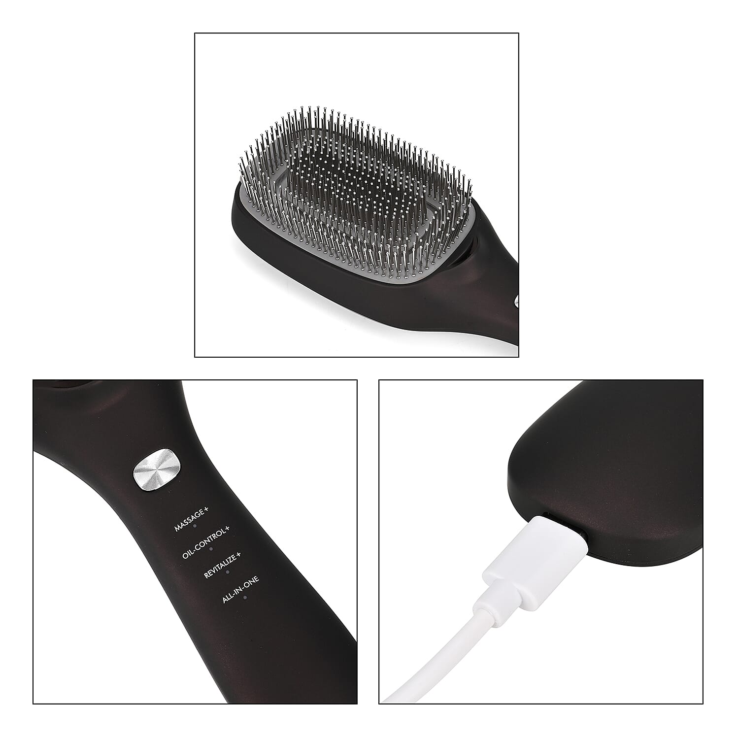 TOUCH BEAUTY- VITA 5-in-1 Hair Care Brush -  Ion Therapy, EMS, Sonic Massage, LLLT , Red and Blue Light Therapy - Black 7801575 7