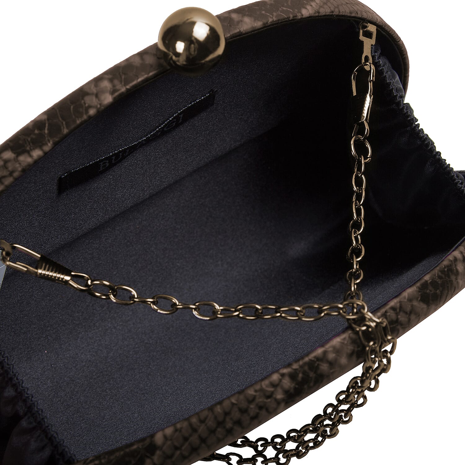 Bulaggi Collection Quince Grey and Black Snake-Skin Pattern Clutch Bag 6280285 3