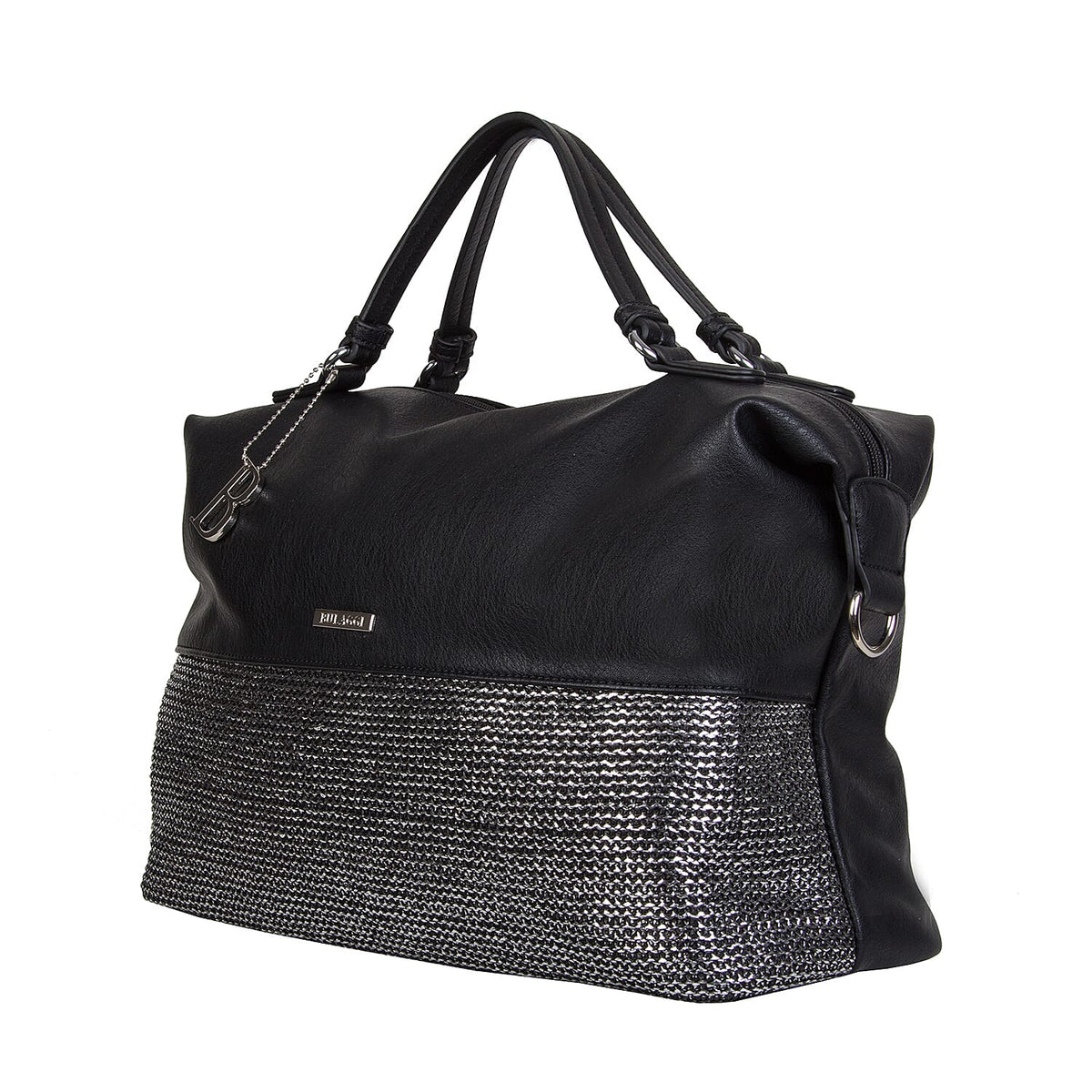 Bulaggi Collection - Wave Duffle Bag with Zipper Closure and Detachable Shoulder Strap (Size 40x26x17 cm) - Black 6339494 1