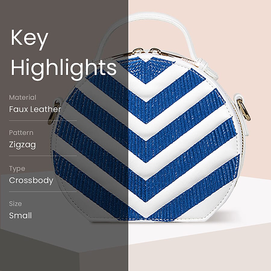 Bulaggi Zigzag Circle Bag in Blue and White 6342309 4