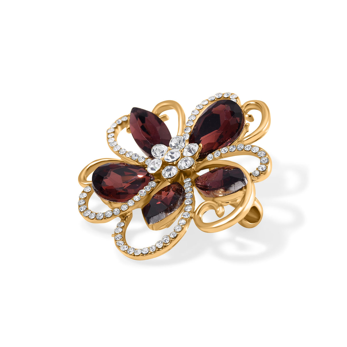 Floral Crystal Brooch - Gold tone Plating 7875511 2
