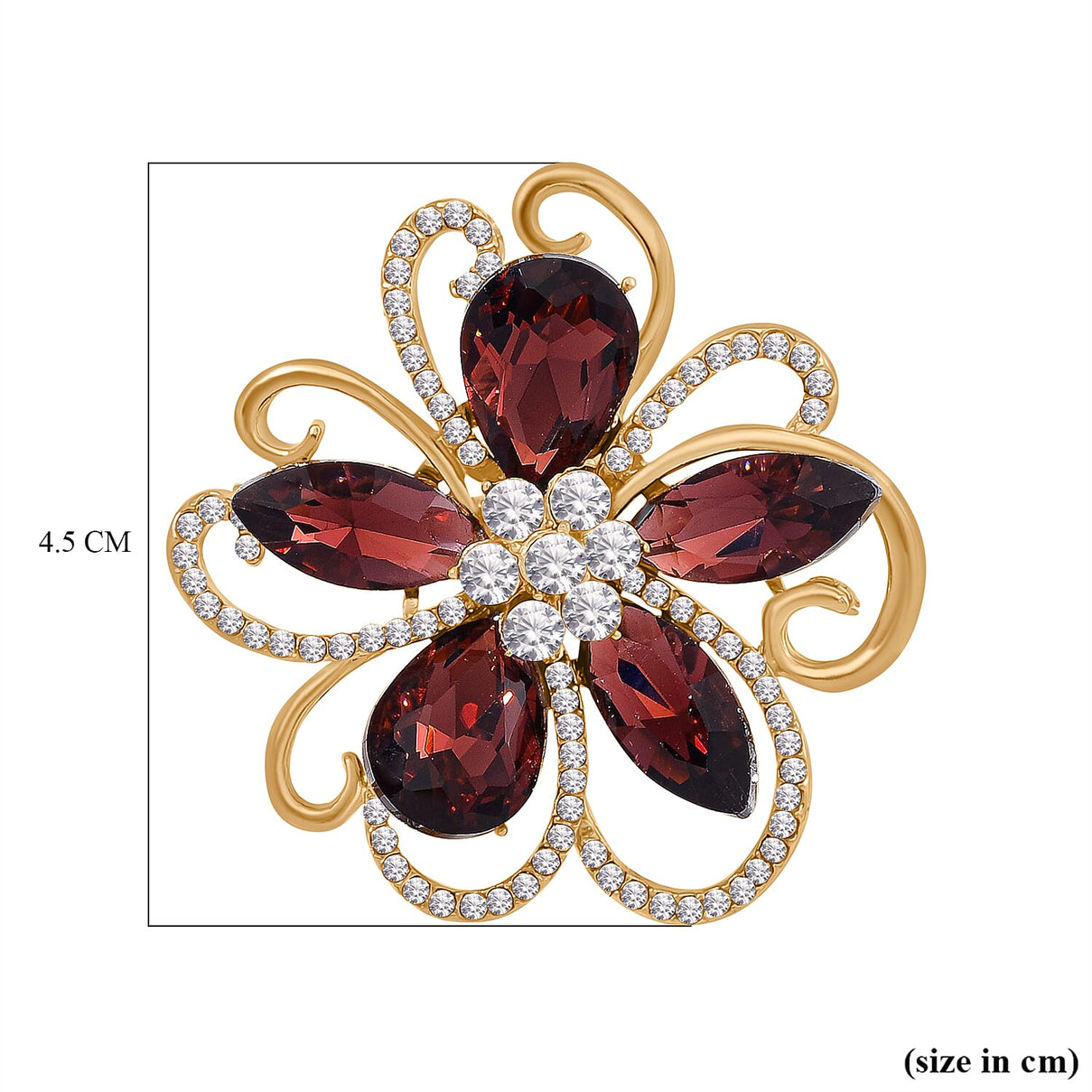 Floral Crystal Brooch - Gold tone Plating 7875511 4
