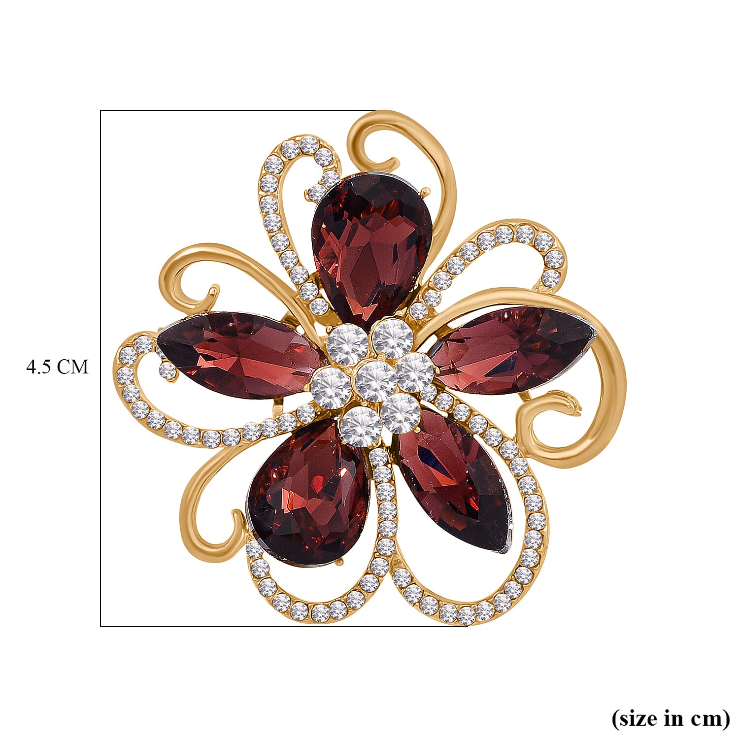 Floral Crystal Brooch - Gold tone Plating 7875511 4