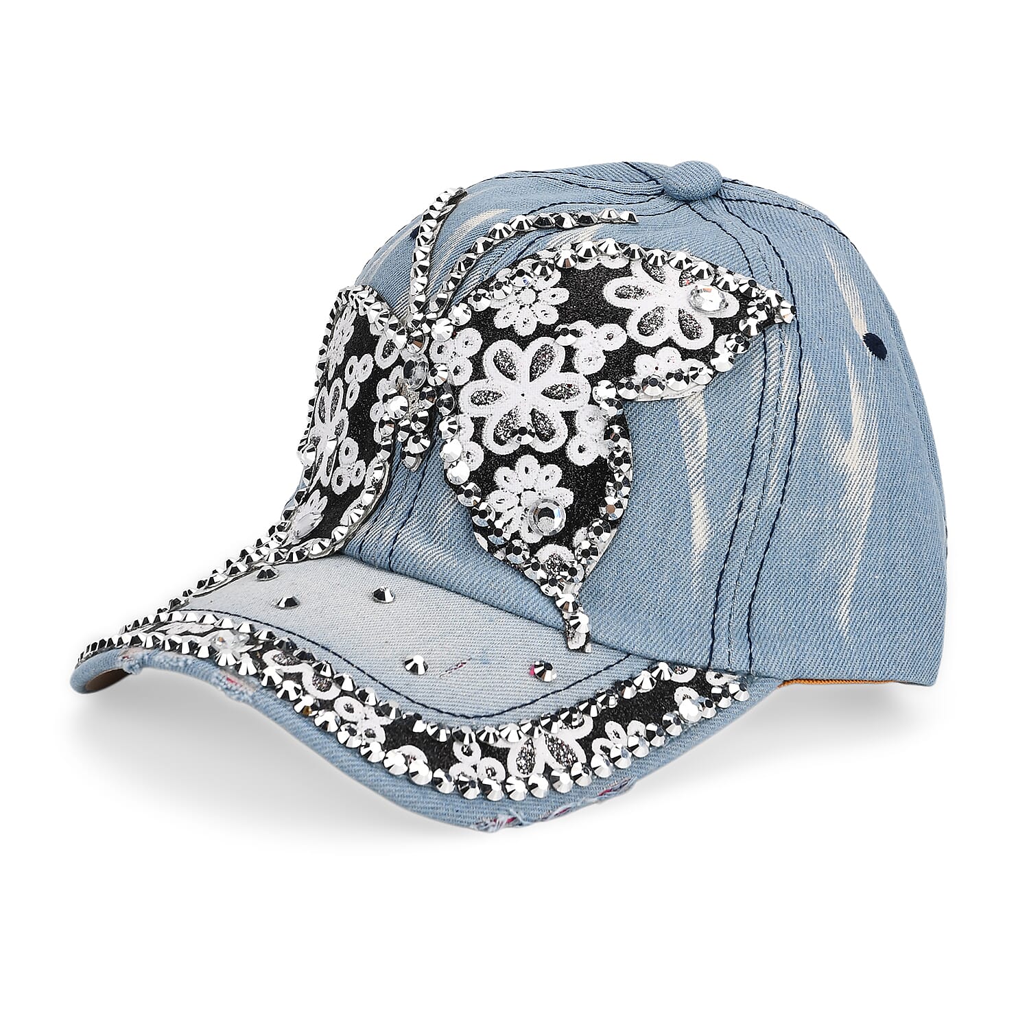 Butterfly Pattern Baseball Cap (57 cm) - Light Denim 8223217 0
