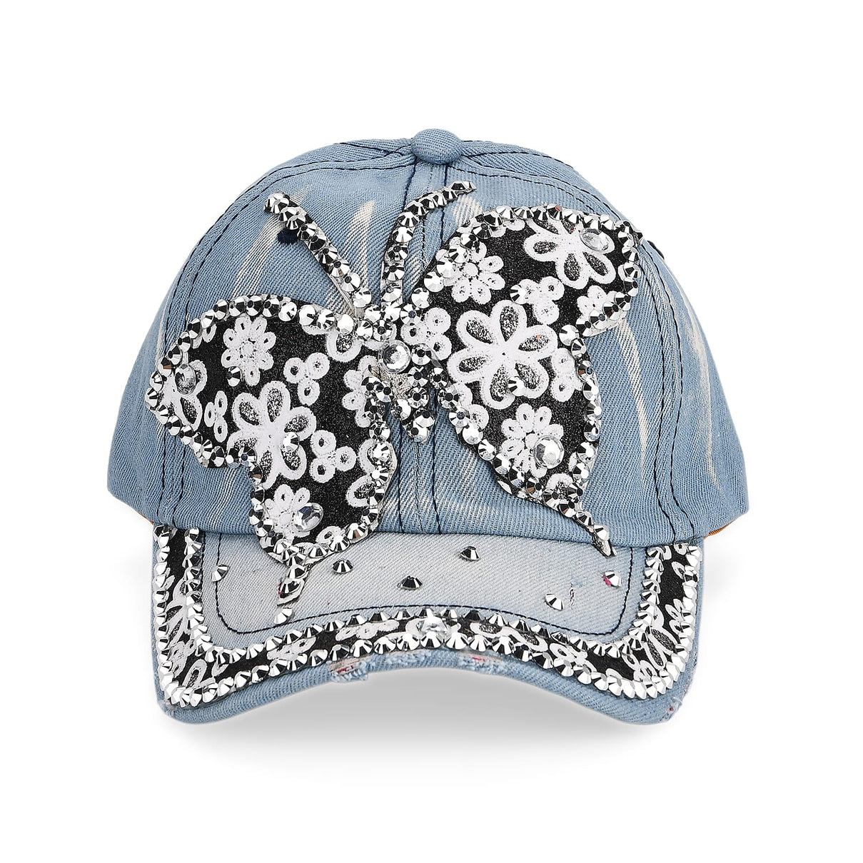 Butterfly Pattern Baseball Cap (57 cm) - Light Denim 8223217 6