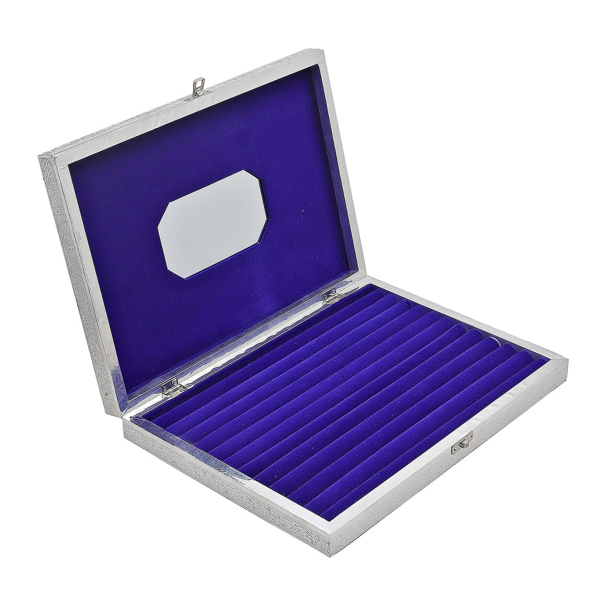 Butterfly Design Minakari Ring Box Holds Upto 150 Rings (Size 35.5x25.5x5.2 cm) - Silver 7857287 3