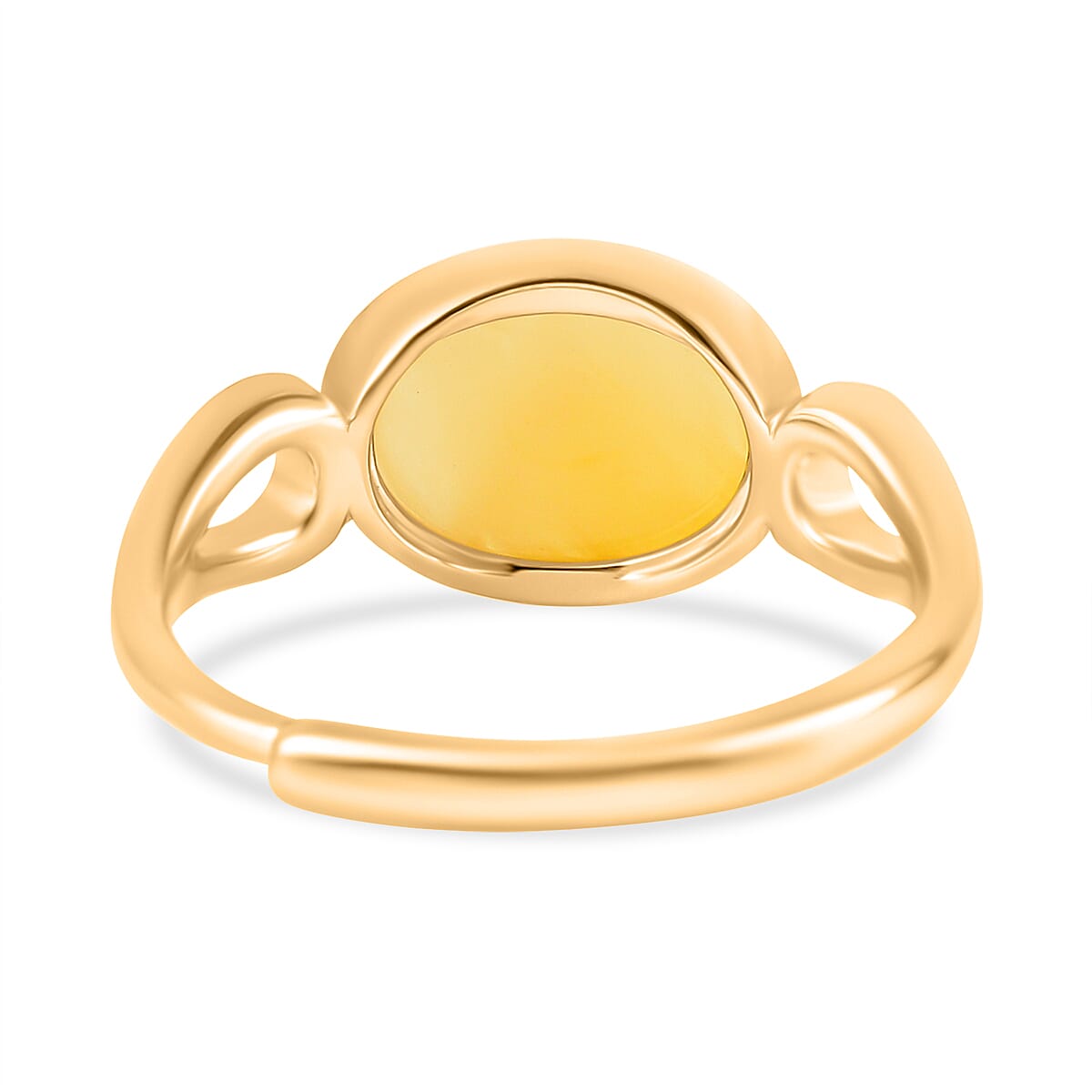 Butterscotch Amber Adjustable Solitaire Ring in Gold Plated Sterling Silver 8059597 3