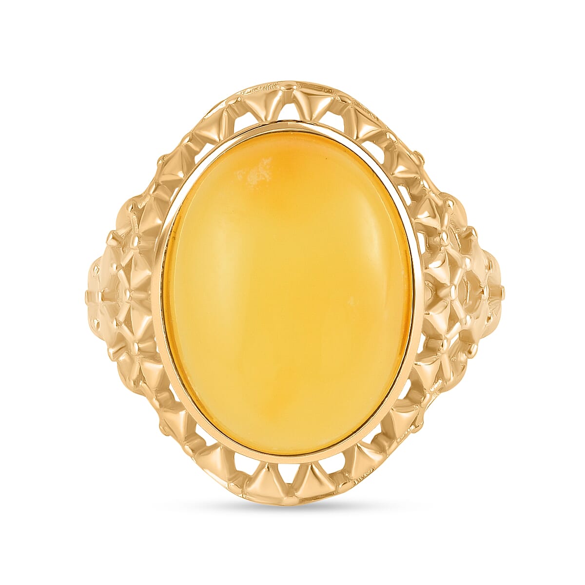 Butterscotch Amber Adjustable Ring in Gold Plated Sterling Silver 8059600 0