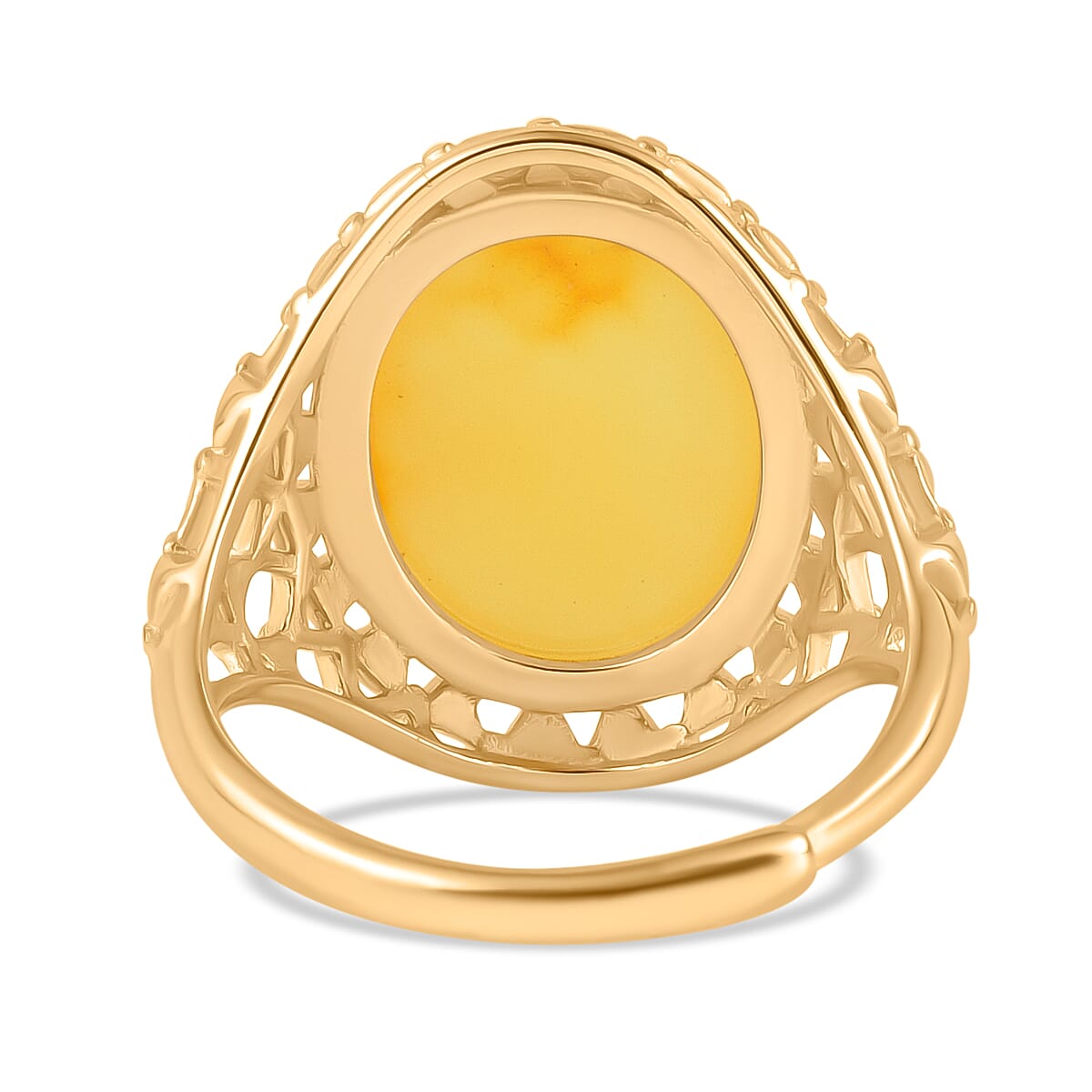 Butterscotch Amber Adjustable Ring in Gold Plated Sterling Silver 8059600 3
