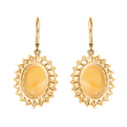 Butterscotch Amber Lever Back Earrings in Gold Plated Sterling Silver 10.00 Ct,  Silver Wt. 5.20 Gms.