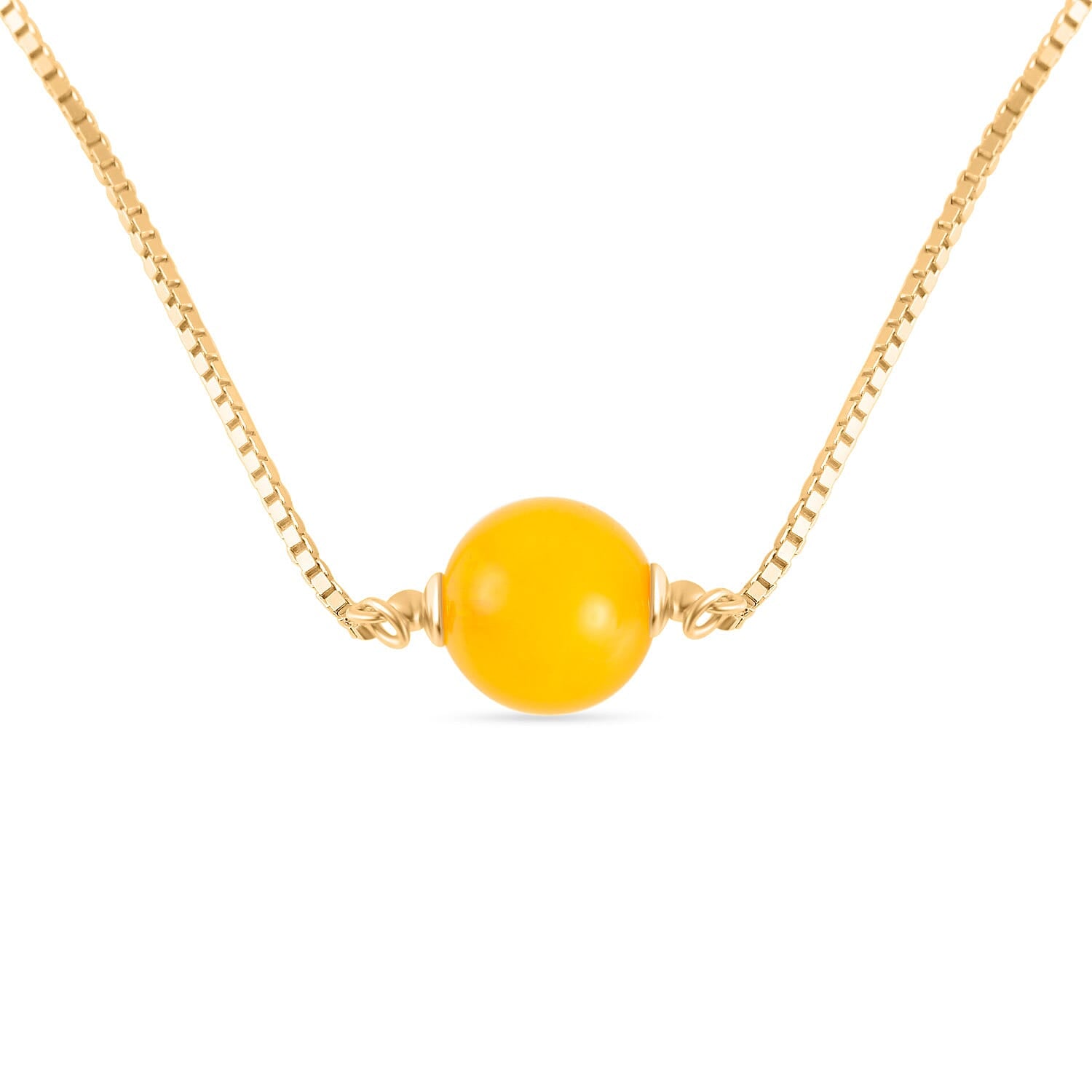 Butterscotch Amber Necklace (Size - 17-2 Ext) in Gold Plated Sterling Silver 1.50 Ct. 8059605 0