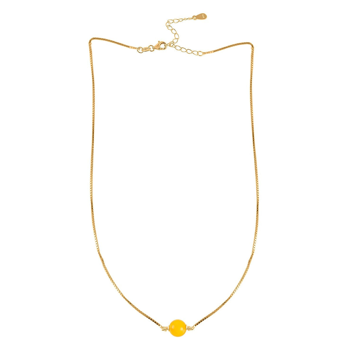 Butterscotch Amber Necklace (Size - 17-2 Ext) in Gold Plated Sterling Silver 1.50 Ct. 8059605 1