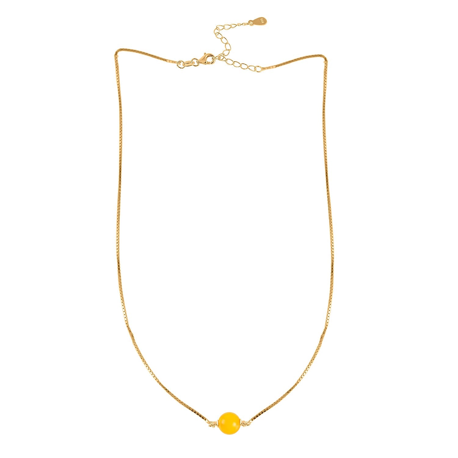 Butterscotch Amber Necklace (Size - 17-2 Ext) in Gold Plated Sterling Silver 1.50 Ct. 8059605 1