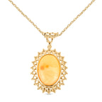 Butterscotch Amber Pendant with Chain (Size - 16-1 Ext) in Gold Plated Sterling Silver 8.00 Ct.