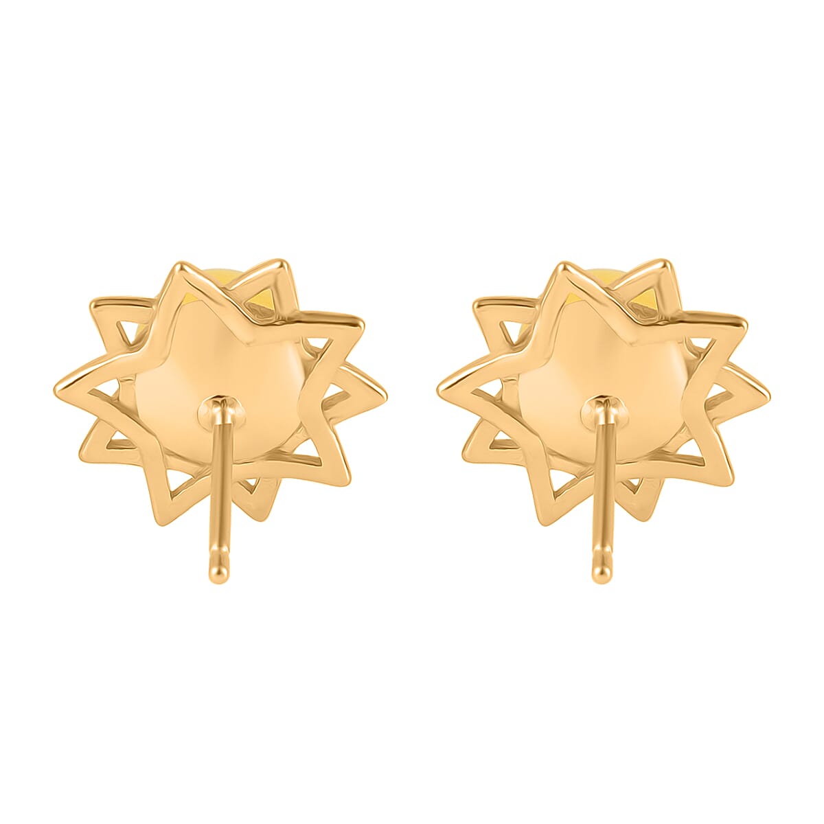 Butterscotch Amber Push Back Earrings in Gold Plated Sterling Silver 8059618 4