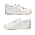 CAPRICE Leather Zipper Detailing Low-top Sneakers (Size 6.5) - White