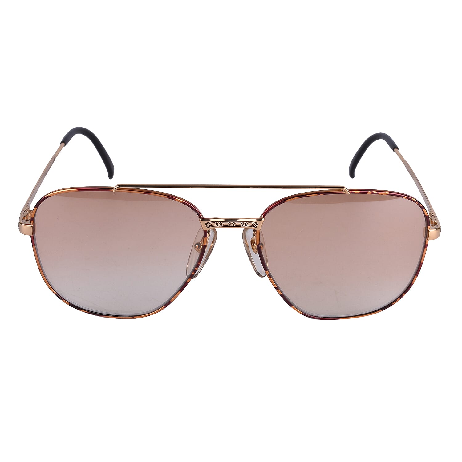 CARRERA Unisex Gold Square Sunglasses with Light Brown Lenses &amp; Tort Brown Frame 6289738 0