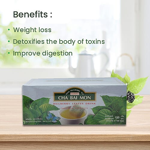 CHA BAI MON - Ground Mulberry Leaves Tea in Sachets (100 Sachets) 6016129 3